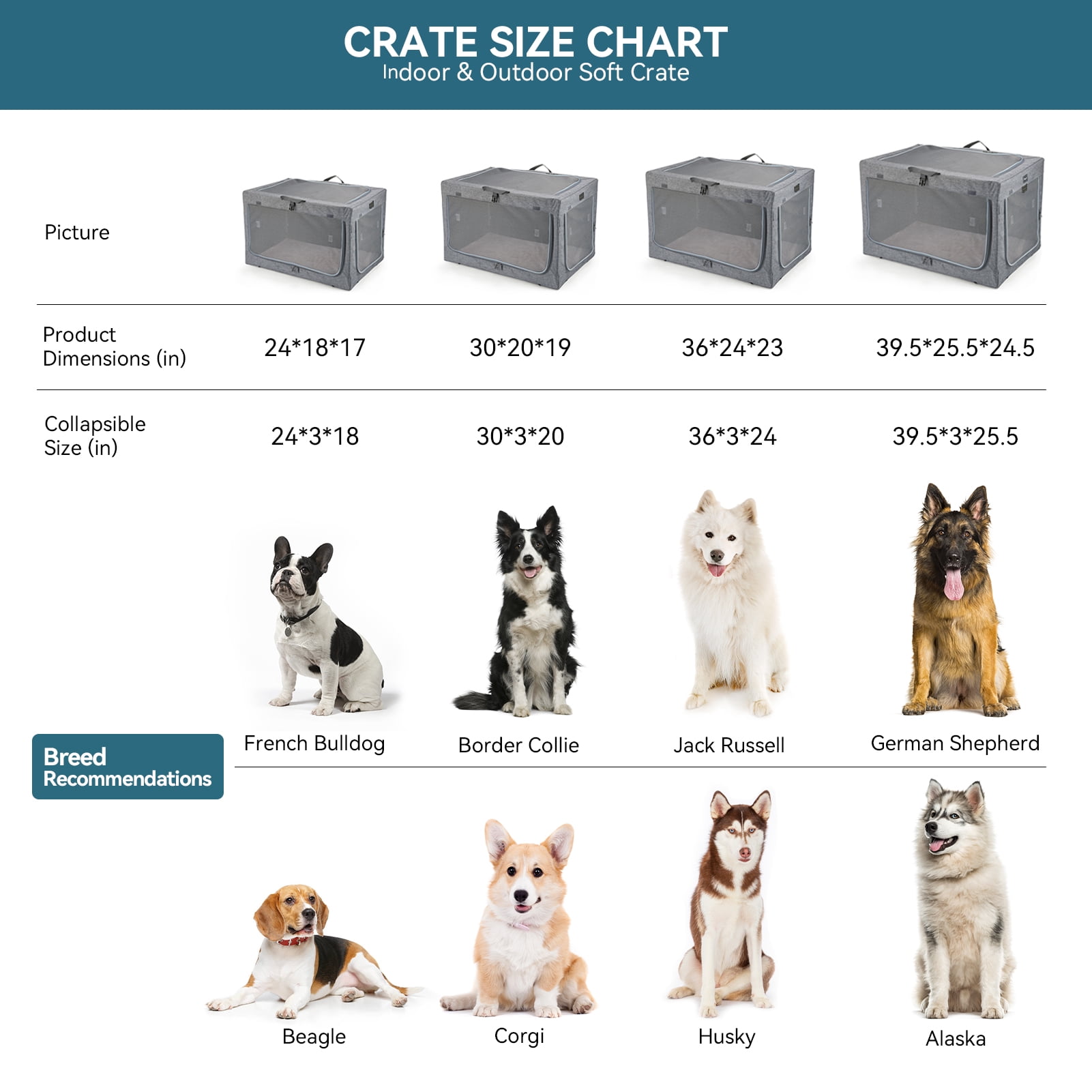 Petsfit Portable Soft Dog Crate 3 Doors Pet Care Kennel up to 25 lbs 30.0 L x 20.0 W x 19.0 H Grey Walmart