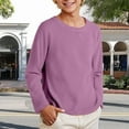 thumbnail image 5 of alcepopk Girls Long Sleeve T Shirts Kids Fall Tops Crewneck Basic Tees(Purple,9-10 Y), 5 of 7