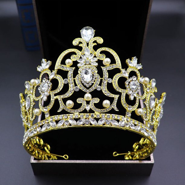 Zhuge Tiara de boda para novia, diadema de princesa, corona nupcial, joyería para el cabello con diamantes de imitación de cristal, decoración para cumpleaños, boda de princesa, novia (blanco)