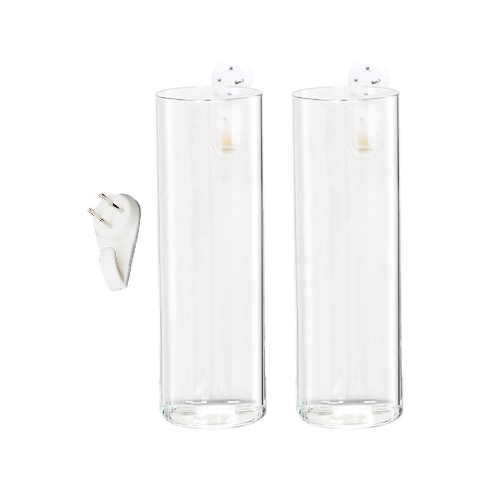 2Pcs Plant Propagation Stations Glass Wall Hanging Planter Terrarium Plant Holder Glass Tube Vase for Hydroponics Plants Home Office Decor