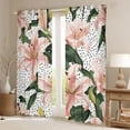 thumbnail image 2 of Homewish Pink Flowers Lily Black Out Curtains For Teens Female Girls,Spring Garden Curtains Pack of 2 (42x63 Each),Polka Dots Bedroom Curtains,Lightweight Room Decor, 2 of 6