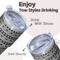 thumbnail image 4 of 20oz Boho Insulated Tumbler with Lid and Straw, Stainless Steel Travel Coffee Mug, Double Wall Vacuum, Leakproof Bohemian Pattern, 4 of 5