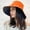Orange, variant on Double-sided Wearing Cap Solid Color Bucket Hat Women Sun Hat Reversible Fisherman Hat Summer Panama for Women Fishing Gorros