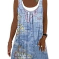 thumbnail image 2 of Gvmfive Women's Round Neck Loose Floral Map Butterfly Printed Sleeveless Dress, 2 of 2
