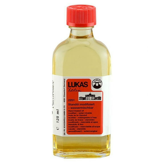 Lukas Artist Linseed Oil - Drying Retarder Binding Agent for Water Mixable Oil Paints - 125 ml