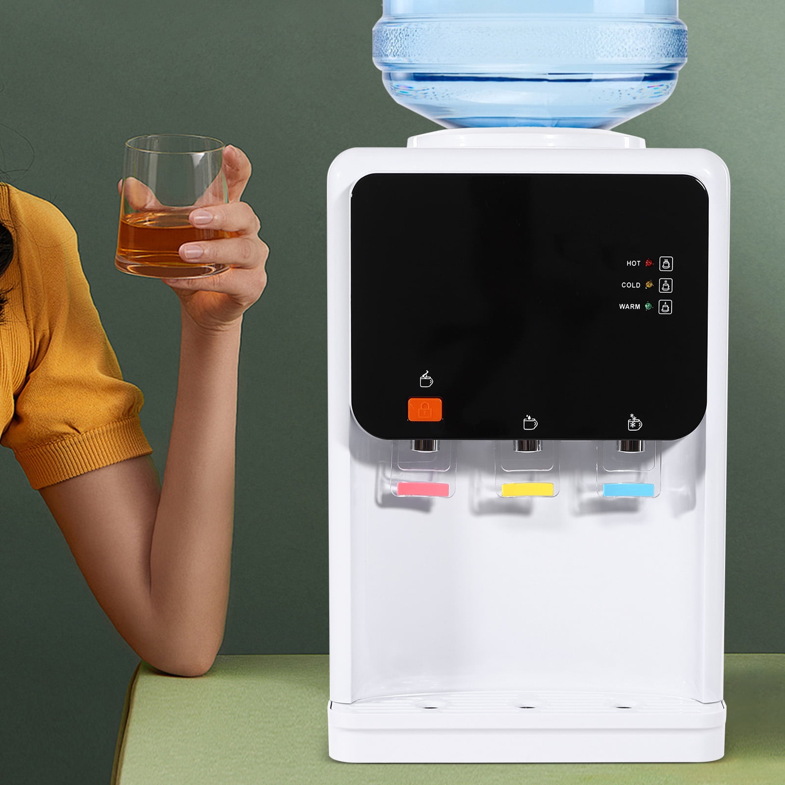 Hot and Cold Water Dispenser, 500W Heating & 75W Cooling with 304 Stainless Steel Liner, Child Safety Lock, Ideal for Offices and Homes