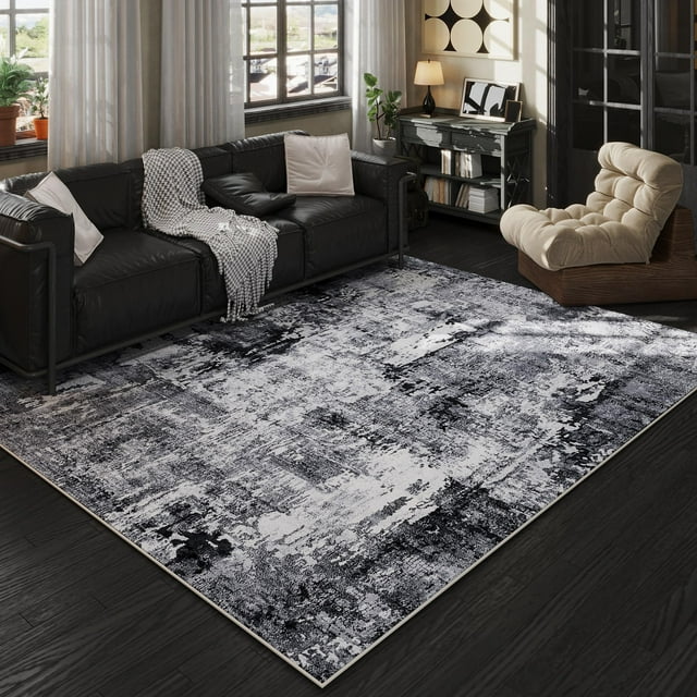 Alfombra Area Rugcomf, lavable, 150 x 210 cm, color bohemio, suave, vintage, gris
