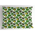 thumbnail image 1 of Artichoke Pillow Sham Vivid Colored Artichokes Cooking Food Eating Groceries Vegan Options, Decorative Standard King Size Printed Pillowcase, 36 X 20 Inches, Yellow and Fern Green, by Ambesonne, 1 of 2