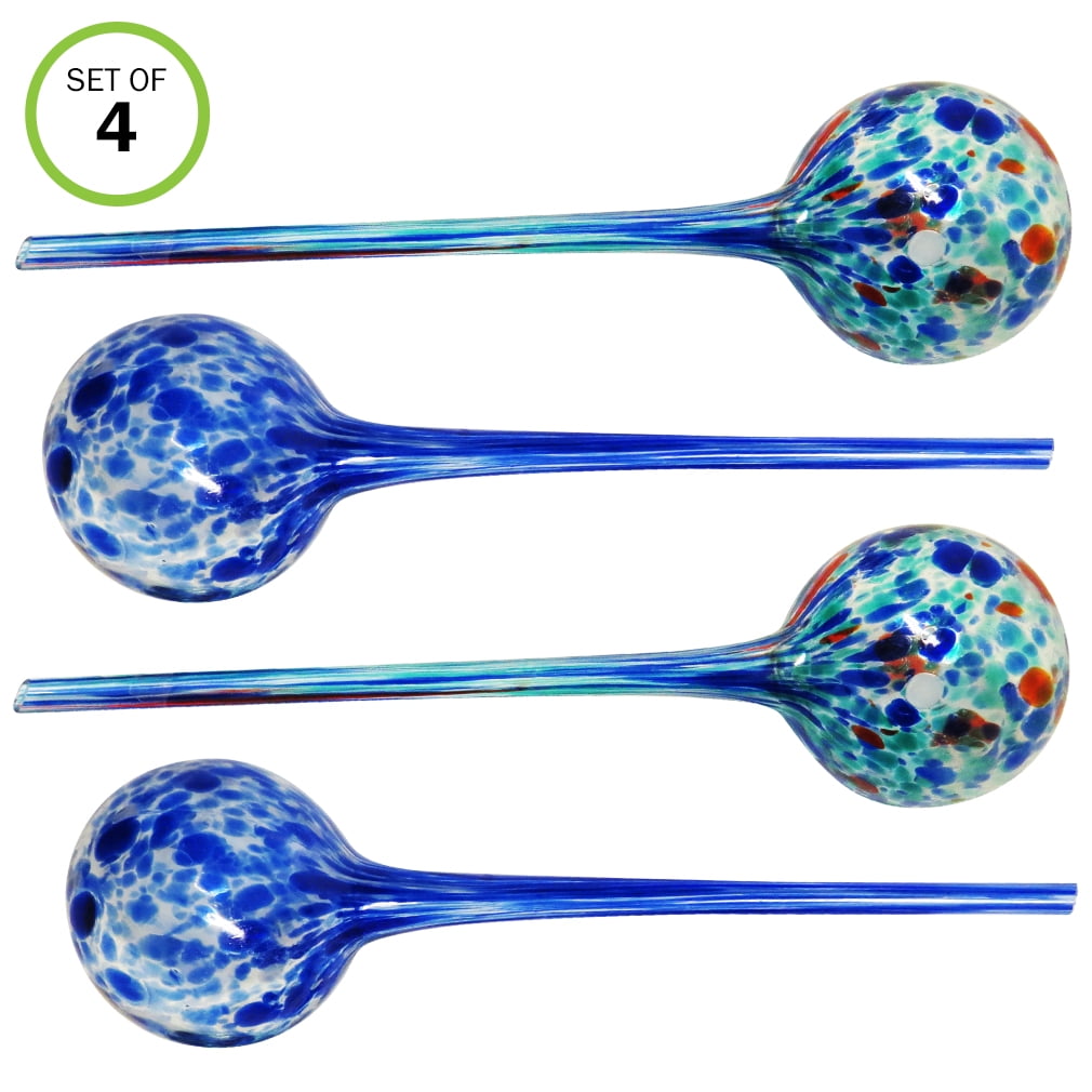 Evelots Large Decorative Glass Watering Globes,Plant Self Watering, Set