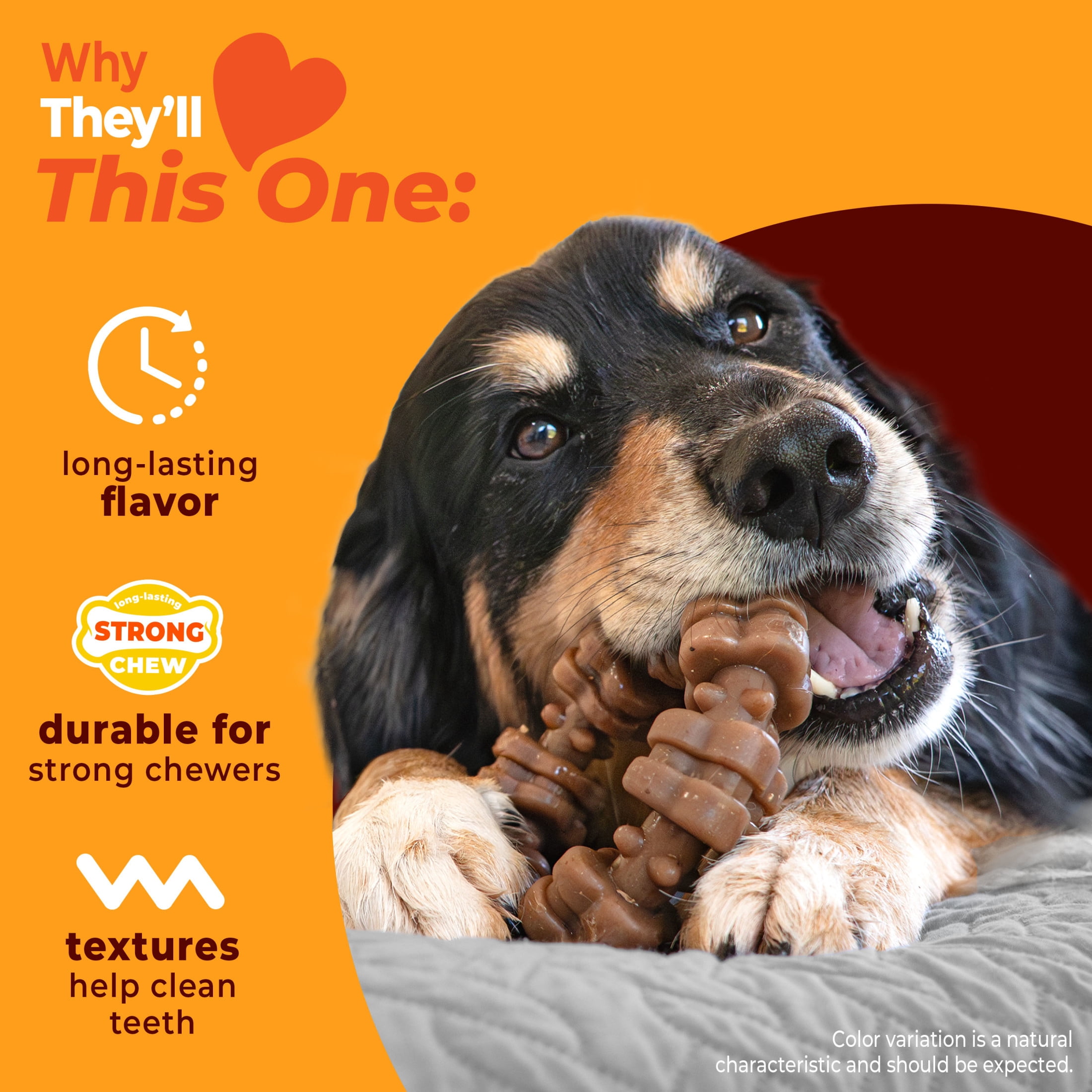 Nylabone Strong Chew Textured Ring Dog Toy, Dog Chew Toy, Made with Real Beef & Chicken Flavor, X-Large, 1 Count