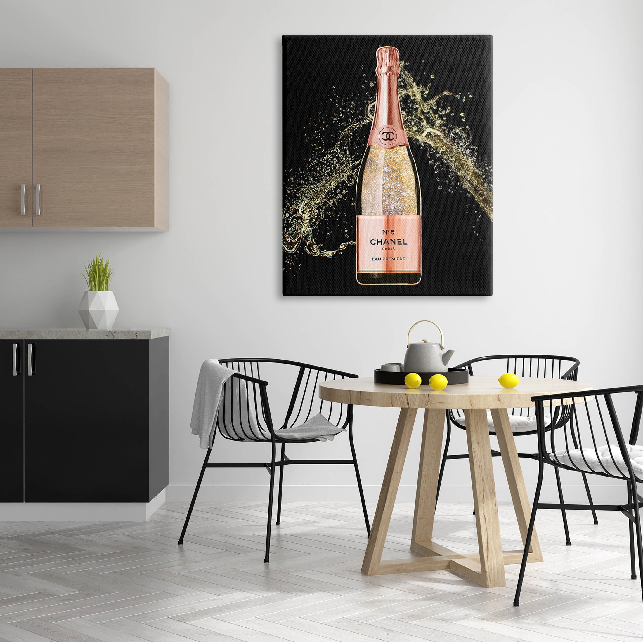 Stupell Industries Glam Fashion Champagne Bottle Splash Graphic Art Gallery Wrapped Canvas Print Wall Art, Design by Ziwei Li