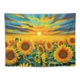 thumbnail image 5 of ONETECH  Sunflower Field Tapestries Sunset Golden Yellow Flowers Floral Wall Hanging Backdrop for Living Dining Room College Dorm, 5 of 7