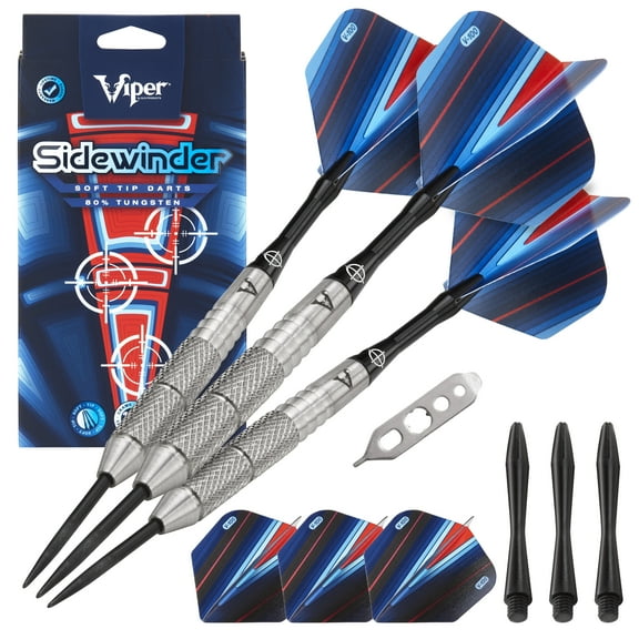 Viper Sidewinder 80% Tungsten Professional Steel Tip Dart Set, 25 Grams