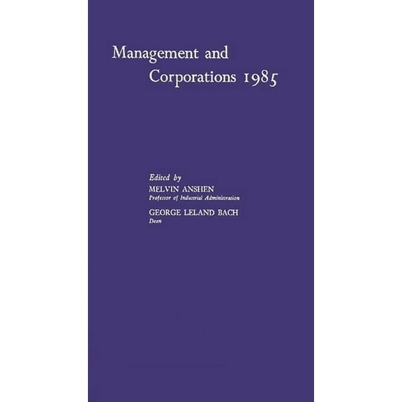 Management and Corporations, 1985, (Hardcover)