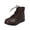 16#Yellow, variant on Women Vintage Faux Leather Lace Up Ankle Martin Boots Knitted Sock Collar Thick Lug Sole Casual Short Combat Booties
