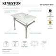 thumbnail image 4 of Kingston Brass KVPB31221Q0 Monarch 31" Ceramic Console Sink with Stainless Steel Legs (1-Hole), White/Matte Black, 4 of 5