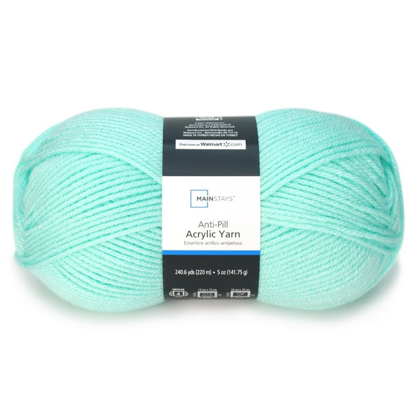 Mainstays 5 Oz Antipill Acyrilic Yarn, 100 Acyrilic, Green