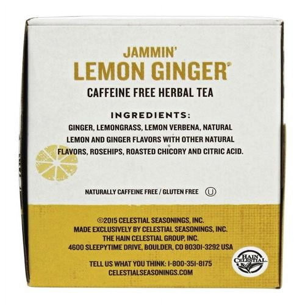 Celestial Seasonings Herbal Tea, Jammin Lemon Ginger, 20 Count Box - Pack of 2