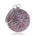 thumbnail image 1 of Tngan Ball Shape Clutch Purse Party Handbag Rhinestone Ring Handle Evening Bag Silvery B, 1 of 4