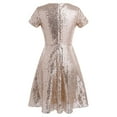thumbnail image 2 of DPOIS Women's Short Sleeve Sequined Cocktail Party Dress Bridesmaid A-line Dresses, 2 of 7