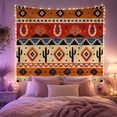 thumbnail image 2 of Southwestern Tribal in Layered Bands, Nostalgic Rustic for Boho Decor Lovers, Horizontal Wall Art, Housewarming Gift, Tapestry Wall Hanging for Living Room and Den, 2 of 7