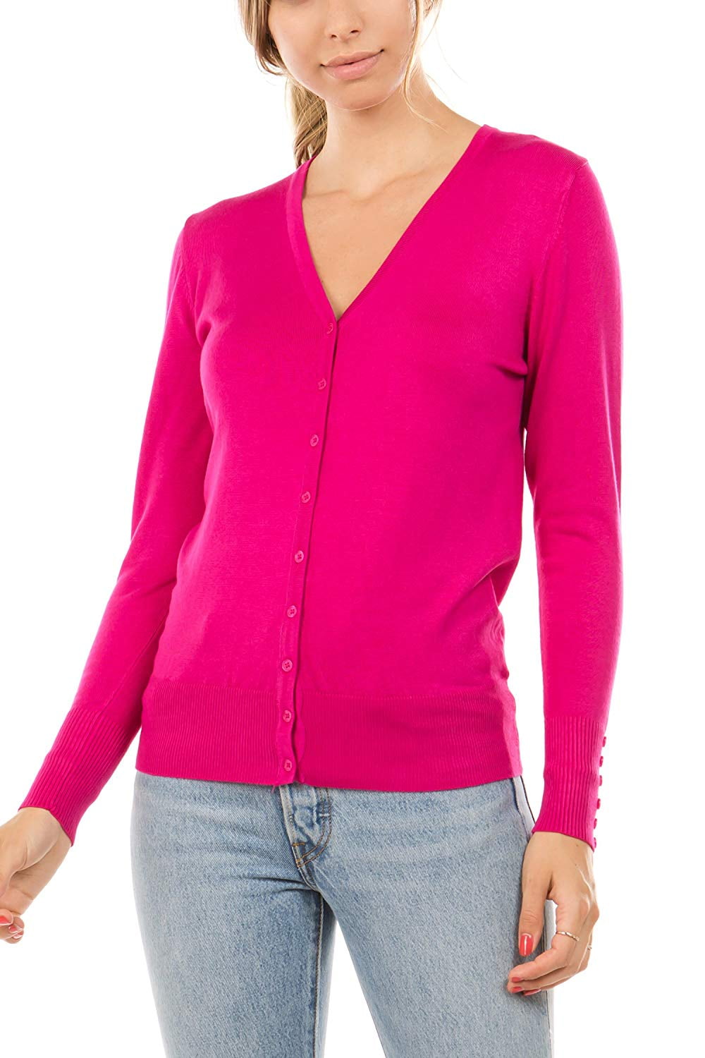 VIISHOW Womens V Neck Button Down Knitwear Long Sleeve Soft Basic Knit Cardigan Sweater