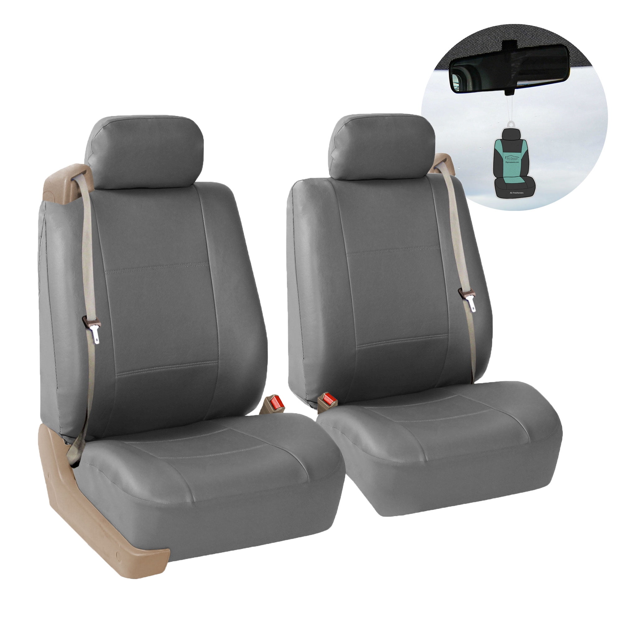 2Pc Gray Color Real Leather Car Seat Neck Pillow Car Headrest Fit For Jaguar Car
