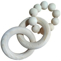 Wooden Knot Decor, Natural Wood Bead Garland with Chain Design, Rustic Farmhouse Beads for Home Decor, Bohemian Style, Smooth Versatile Ornament for Modern & Vintage Interiors