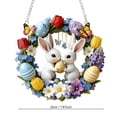 thumbnail image 3 of Easter Bunny Wreath With Eggs And Flowers - 20cm Spring Door Decor For Front Door Wall Window Easter Party Decoration, 3 of 5