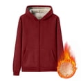 thumbnail image 5 of CCRFTGI Hoodie for Children Boys Girls Size 8 Sherpa Fleece Lined Full Zip Hoodie Trendy Winter Spring Jacket Cozy School Uniform Sweater Wine 12-13 Years, 5 of 6