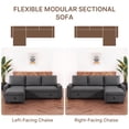 thumbnail image 6 of 80" Convertible Sleeper Sofa with Pull Out Bed, Lofka L-Shaped Sectional Couch with Storage Chaise, Linen Fabric Sofa for Living Room, Apartment,Dark Grey, 6 of 9
