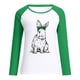 thumbnail image 3 of Sudadera con capucha Honeeladyy con descuento para mujer, con estampado de conejo de Pascua, manga larga y costuras raglán, estilo informal, cuello redondo, 3 of 5