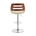 thumbnail image 5 of Armen Living KarterAdjustable Cream Faux Leather and Walnut Wood Bar Stool with Chrome Base, 5 of 6
