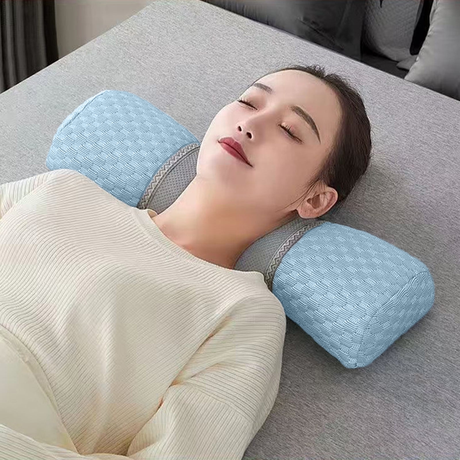 Byujiro Cervical Neck Pillow for Neck and Lumbar Support Memory Bolster Pillow Comfort for Bed for Side Sleepers Back Sleeper