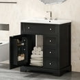 thumbnail image 4 of Harper & Bright Designs 30" Bathroom Vanity with Sink Set, Bathroom Combo Cabinet Undermount Sink with 2 Storage Drawers and Door, Black, 4 of 16