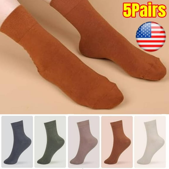 Women's Cotton Dress Socks - 5 PackSolid Assorted Socks Cute Ankle Crew Socks