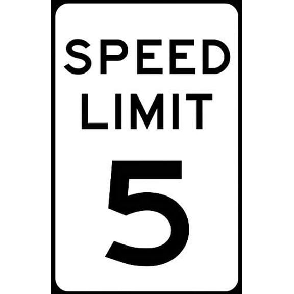 Traffic & Warehouse Signs - Speed Limit 5 MPH Sign 12 x 8 Aluminum Sign Street Weather Approved Sign 0.04 Thickness - 1 Sign