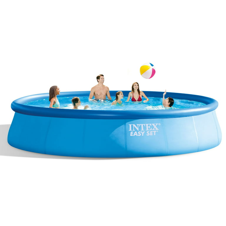 Intex: Easy Set 18' x Pool w/ Filter Pump, Above Ground Pool Set, 5455 Gallon Capacity, Hydro Aeration Technology, Includes Filter Pump, Ground Cloth, Pool Cover & Ladder, 6+ -