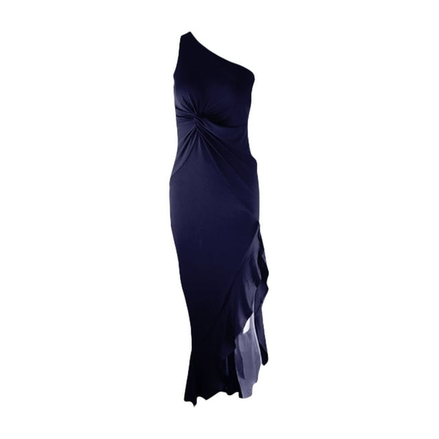 Vestidos de novia Prolriy para mujer, vestido formal largo con volantes y abertura hasta el suelo, vestido de noche, vestidos de fiesta para mujer 2024, vestido formal azul marino XL