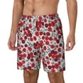thumbnail image 2 of Balery Red Hawthorn Mens Swim Trunks Swim Shorts for Men Quick Dry Inseam Beach Shorts with Compression Liner Pocket-XX-Large, 2 of 9
