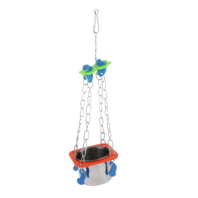 1 pieza de semillas de alimentos de agua de material acero inoxidable para aves de mascotas