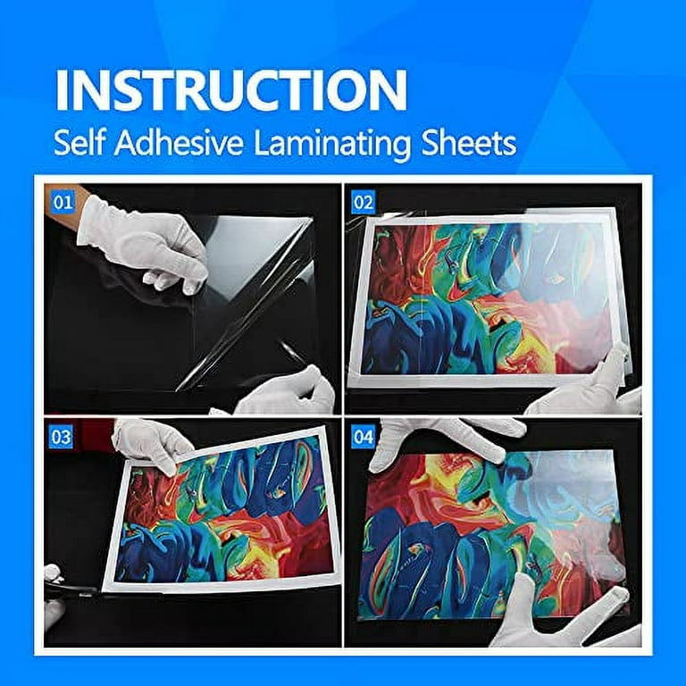No Heat Laminating Sheets Self Sealing 8.5 x 11 Inch, 25 Pack, 4mil  Thickness, No Machine Self Adhesive Laminating Sheets [Letter Size] by HA  SHI