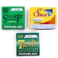 thumbnail image 1 of Straight Edge Barber Razor / Shavette Razor Blade Variety Pack - 300 Blades - 100 each of Shark, Sharp & 7AM Half Blades, 1 of 1