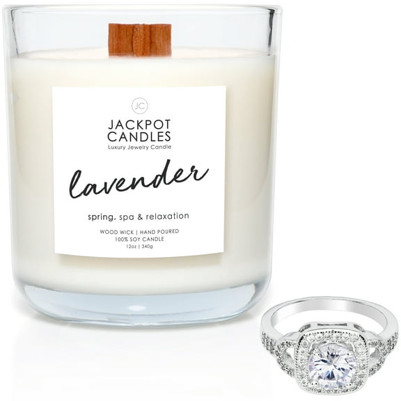 Lavender Candle with Ring Inside (Surprise Jewelry Valued at $15 to $5,000) Ring Size 9