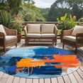 thumbnail image 4 of Round Rugs 5Ft, Orange Blue Geometric Round Area Rug Washable Indoor Throw Carpet, Oil Painting Modern Abstract Soft Non Slip Circle Rug for Cabinet Bathroom Home Decor Aesthetic, 4 of 8