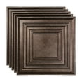 thumbnail image 1 of FASÄDE Traditional 3 Decorative Vinyl 2ft x 2ft Lay in Ceiling Panel in Smoked Pewter (5 Pack), 1 of 5