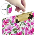 thumbnail image 3 of FMSHPON Watercolor Pink Flowers Clipboard Hardboard Wood Nursing Clip Board and Pull for Standard A4 Letter 13x9 inches, 3 of 7