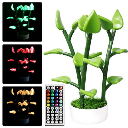 

Worallymy Led Houseplant Artificial Plants Light 16 RGB Colors 4 Modes Plant Table Lamp Modern Home Decor for Dinner Date Gatherings