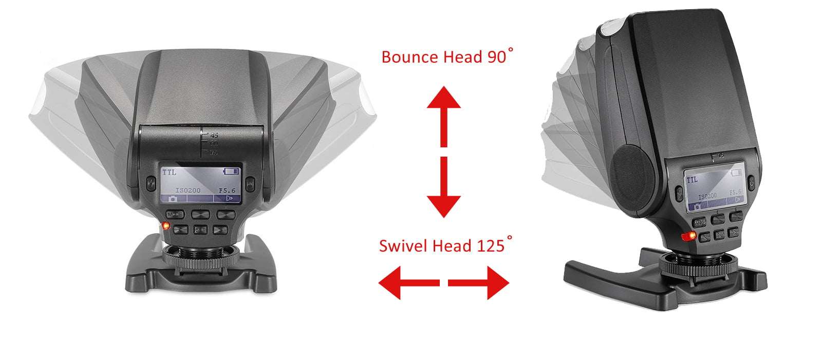 Swivel Head Compact Flash for Panasonic Lumix DMC-FZ300 Bounce 