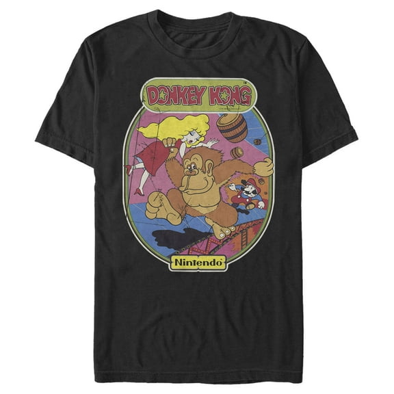 Men's Nintendo Classic Donkey Kong  Graphic Tee Black 2X Large
